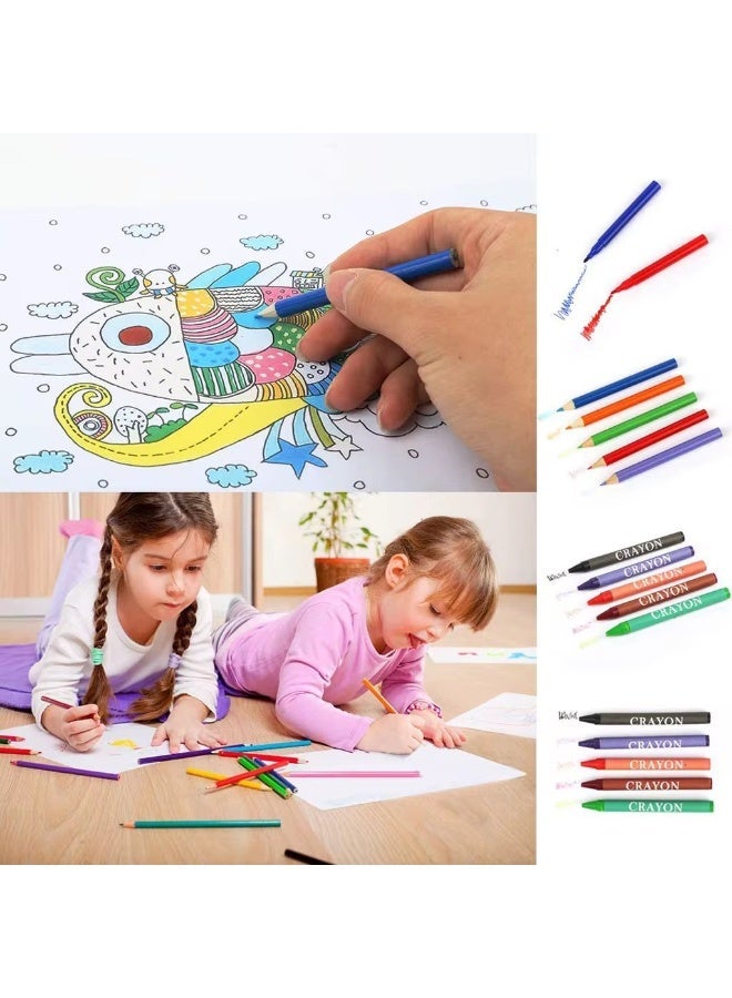 OKIKI 208 PCS Art Supplies, BRAND Drawing Art Kit for Kids Adults Art Set with Double Sided Trifold Easel, Oil Pastels, Crayons (PINK) - Image 3